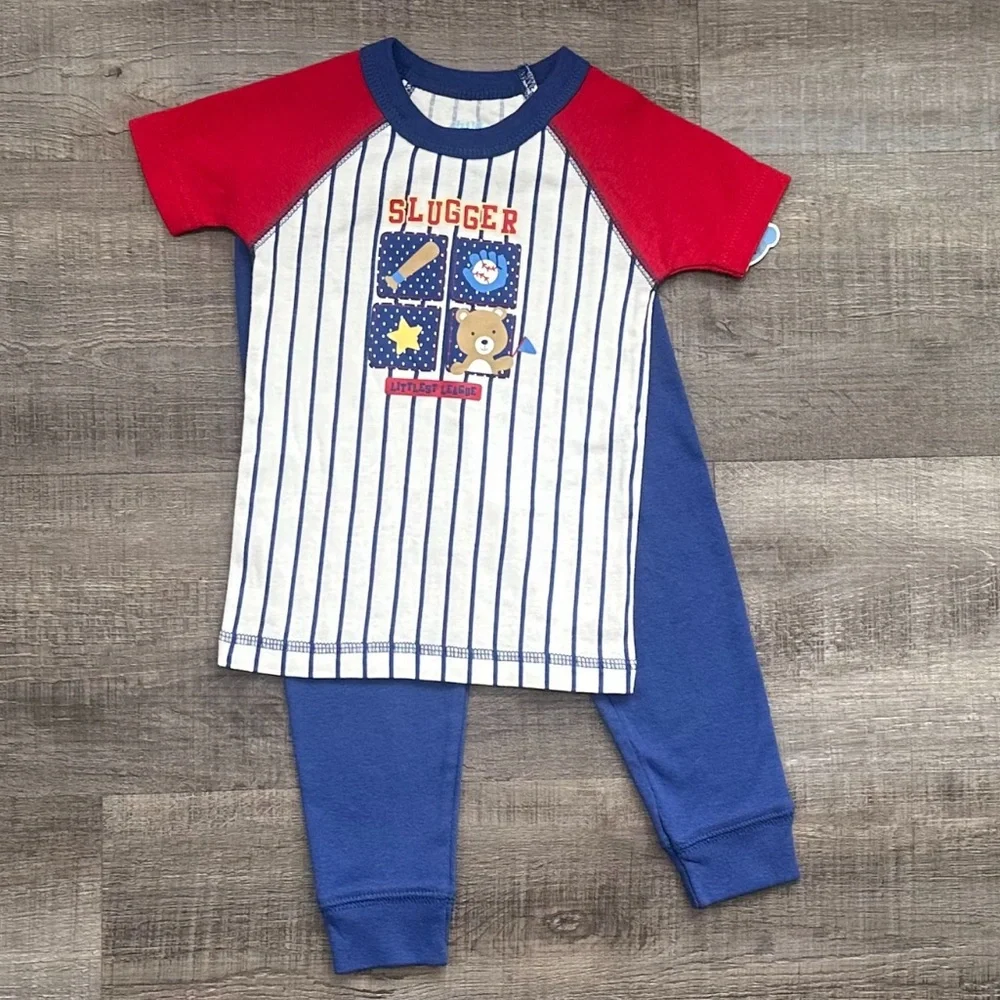 New Baby & Toddler Boy Size 18 Months Slugger Striped Baseball Pajama Set
